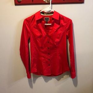 Red button up dress shirt